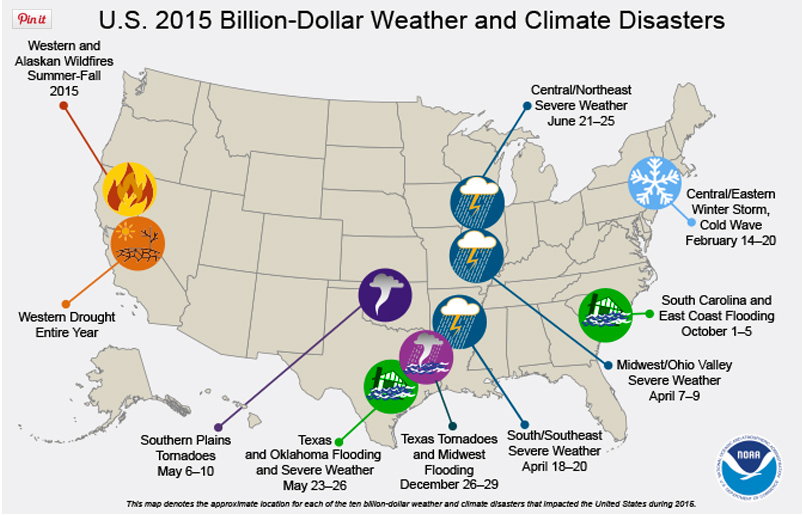 U.S. 2015 Billion-Dollar Weather and Climate Disasters