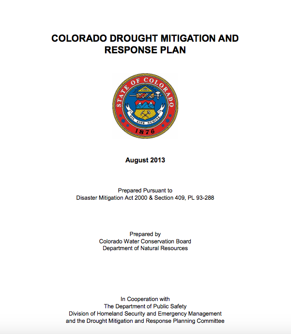 Cover of the Colorado Drought Mitigation and Response Plan